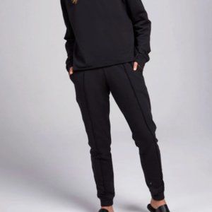 Terez Cotton Fleece Joggers In Black NWT